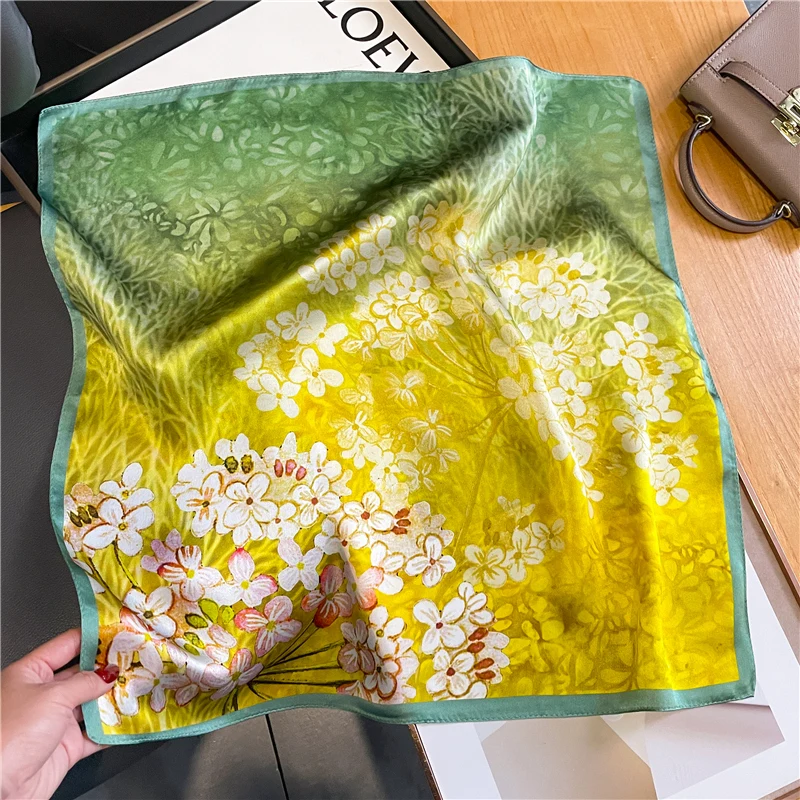 

2023 маленький 100% натуральный шелковый шарф, женский роскошный брендовый платок, дизайнерский шейный платок, Женская лента для волос, бандана