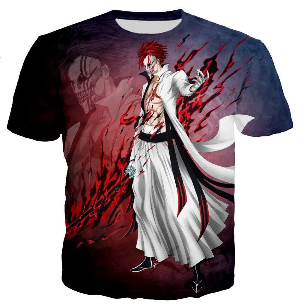 

Fashion Streetwear Bleach T Shirts Casual T-Shirts 3D Tops Daily Casual Short-Sleeved Summer O-Neck Shirts