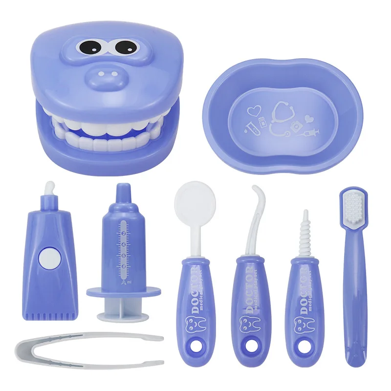 

9 Pcs/Set Kids Oral Pretend Toy Simulation Toy Dentist Examines Tooth Model Children Doctors Role Simulation Kids Learing Toys