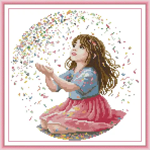 Soulgift News Набор для вышивки крестом "Девушка 4"