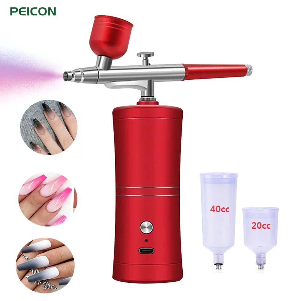 

Airbrush Nail with Compressor Portable Air Brush Nail Art Paint Airbrush Mini Compressor Airbrush for Nails Pastry Painting K5