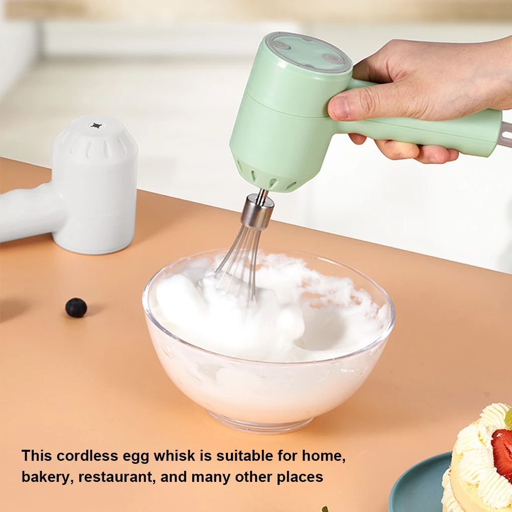 

2021 New Wireless Portable Electric Food Mixer Hand Blender 3 Speeds High Power Dough Blender Egg Beater Hand Mixer