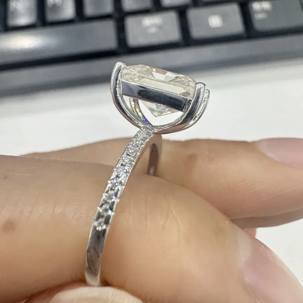 Обручальное кольцо с муассанитом сияющей огранки на 1/2/3/4 карата для женщин