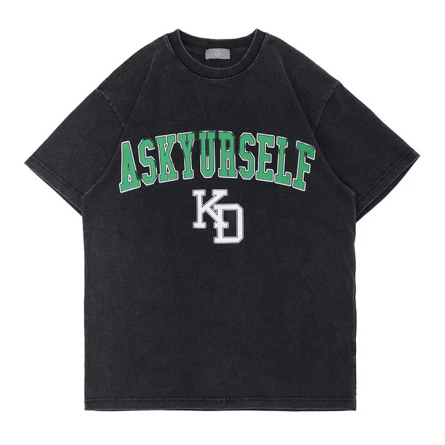 

Тяжелая хлопчатобумажная ретро-футболка для мужчин и женщин, лучшее качество, модная повседневная футболка Askyurself