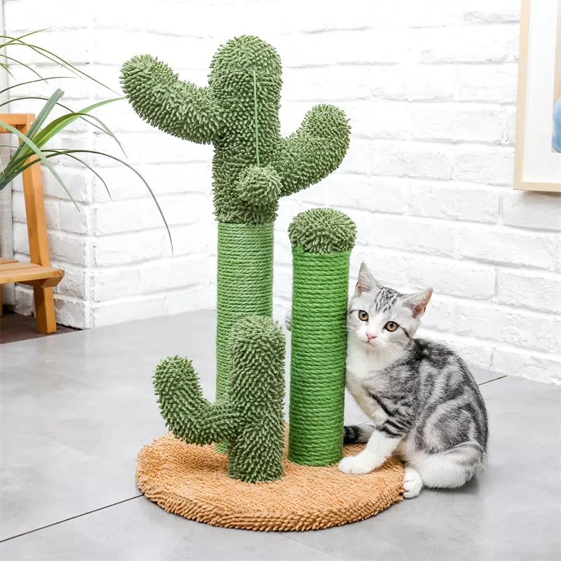 

NEW2023 Cute Cactus Pet Cat Tree Toy with Ball Scratching Post for Cat Kitten Climbing Mushroom Condo Protecting Furniture Fast