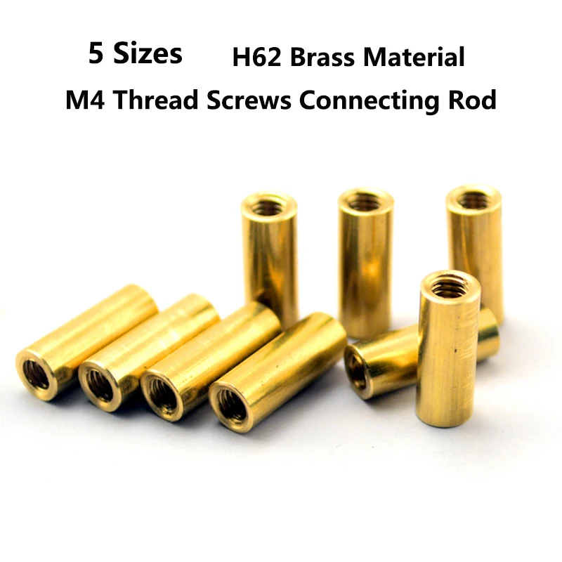 

30pcs M4 Thread Screws Connecting Brass Rod 4 Sizes Threaded Nut Connect Round Stud Knife DIY Making Accessories Parts Nails