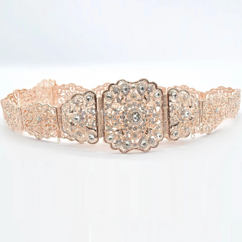 Новые Блестящие ремни со стразами модные арабские Длинные с золотым покрытием