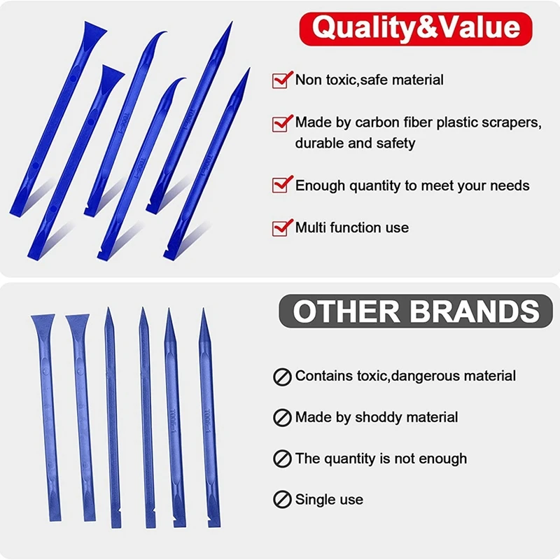 

6Pcs Plastic Scraper Cleaning Tool Carbon Fiber Lottery Ticket Scratcher Tool For Tight Spaces, Kitchen, Crevices, Food