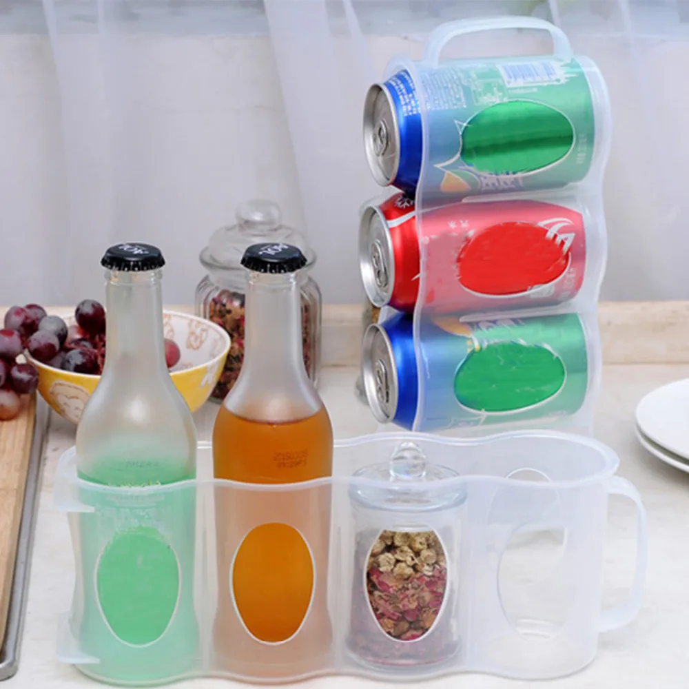 

Juice Drink Racks Can Space-saving Organizer Fridge Kitchen Storage Beverage Grid Pull Can Storage Box Refrigerator Accessories