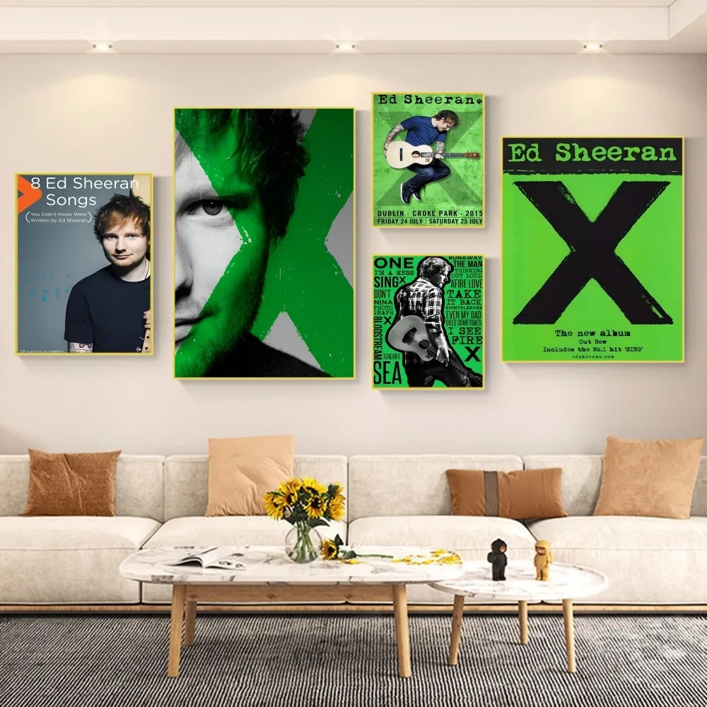 Певица E-Ed S-Sheeran самодельный липкий плакат белая бумага печать плакаты