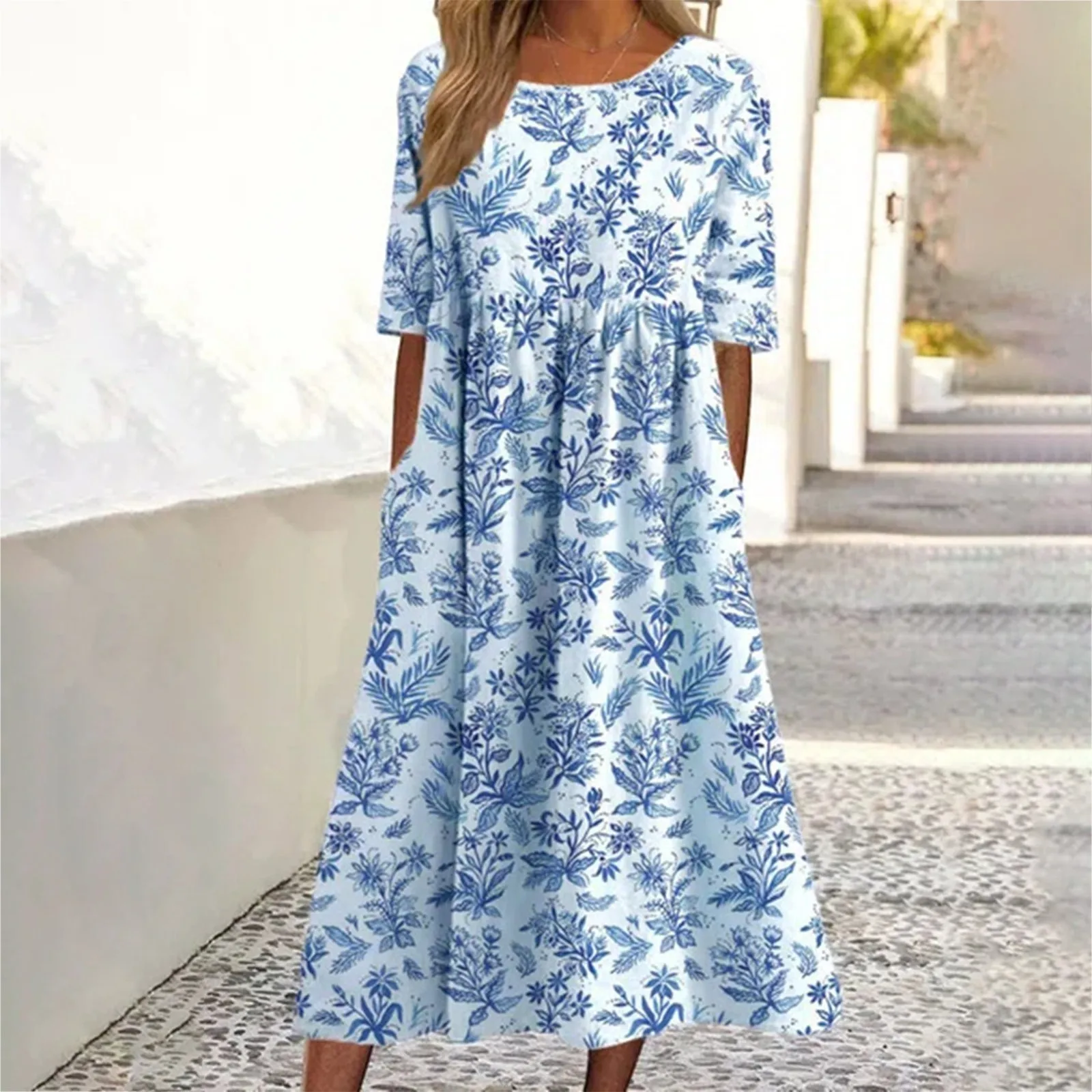 

Повседневные короткие женские платья, Повседневный пуловер с круглым вырезом и карманами, длинное платье с принтом, платье для активного отдыха