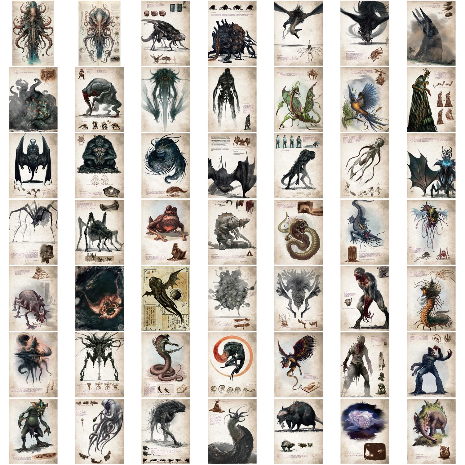 50 шт. Cthulhu Mythos Monsters забавные граффити наклейки виниловые водонепроницаемые пакет