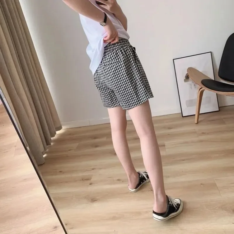 Винтажные повседневные женские короткие брюки широкие уличные Женские шорты