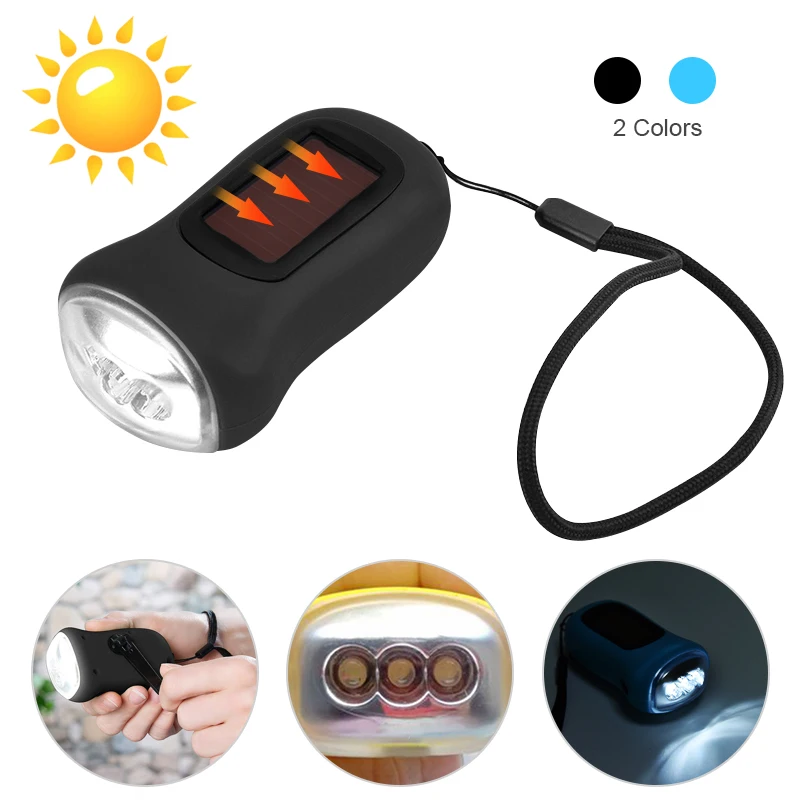 Портативный светодиодный фонарик с 3 светодисветодиодный на солнечной батарее -