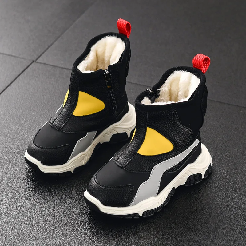 

Winter Children Snow Boots Boys Warm Waterproof Snow Mountaineering Boots Girls Fashion Thicken Cotton Winter Shoes