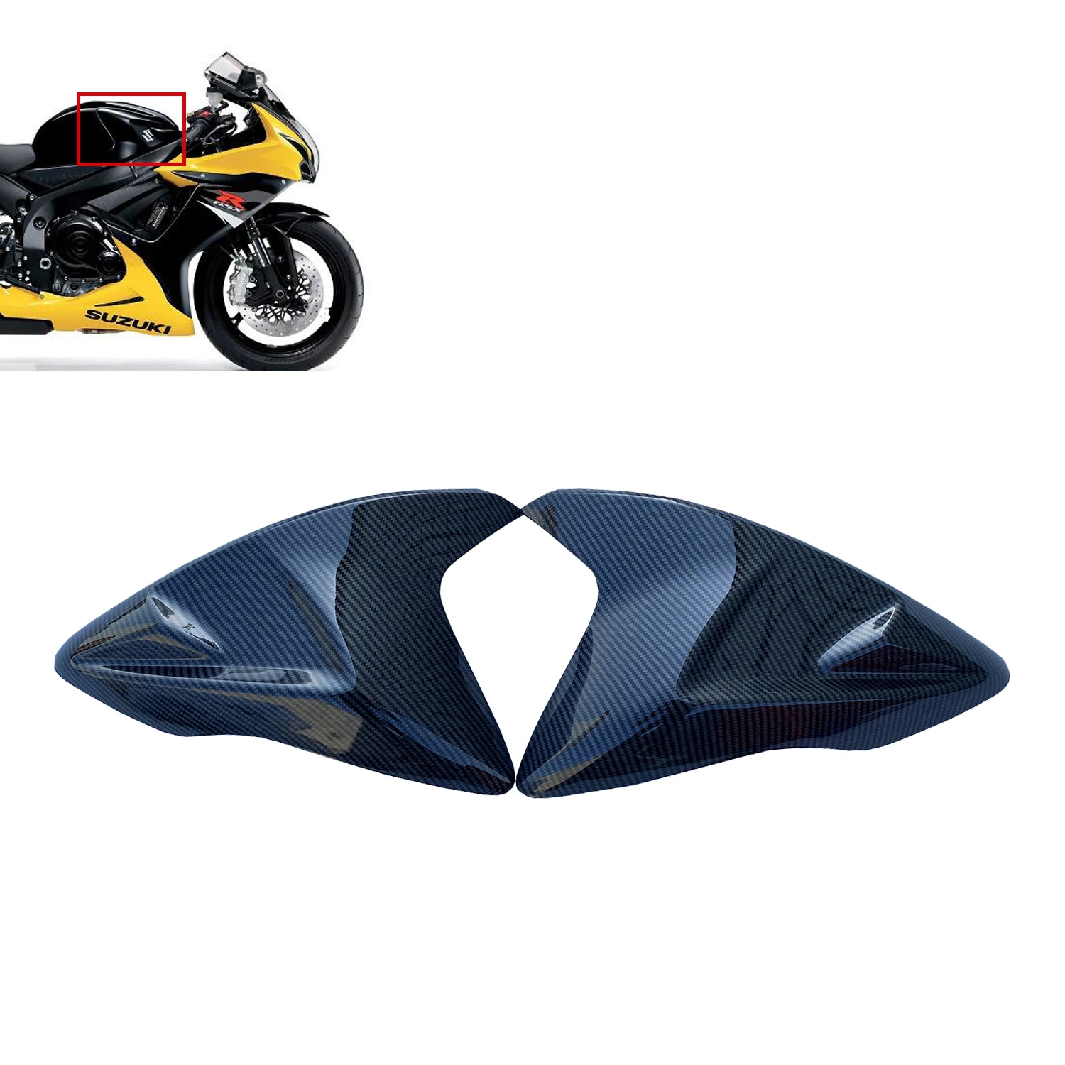 

Carbon Fiber Printing Fuel Gas Tank Side Trim Cover Panel Cowl Fairing For Suzuki GSXR 600 750 2011‑2019