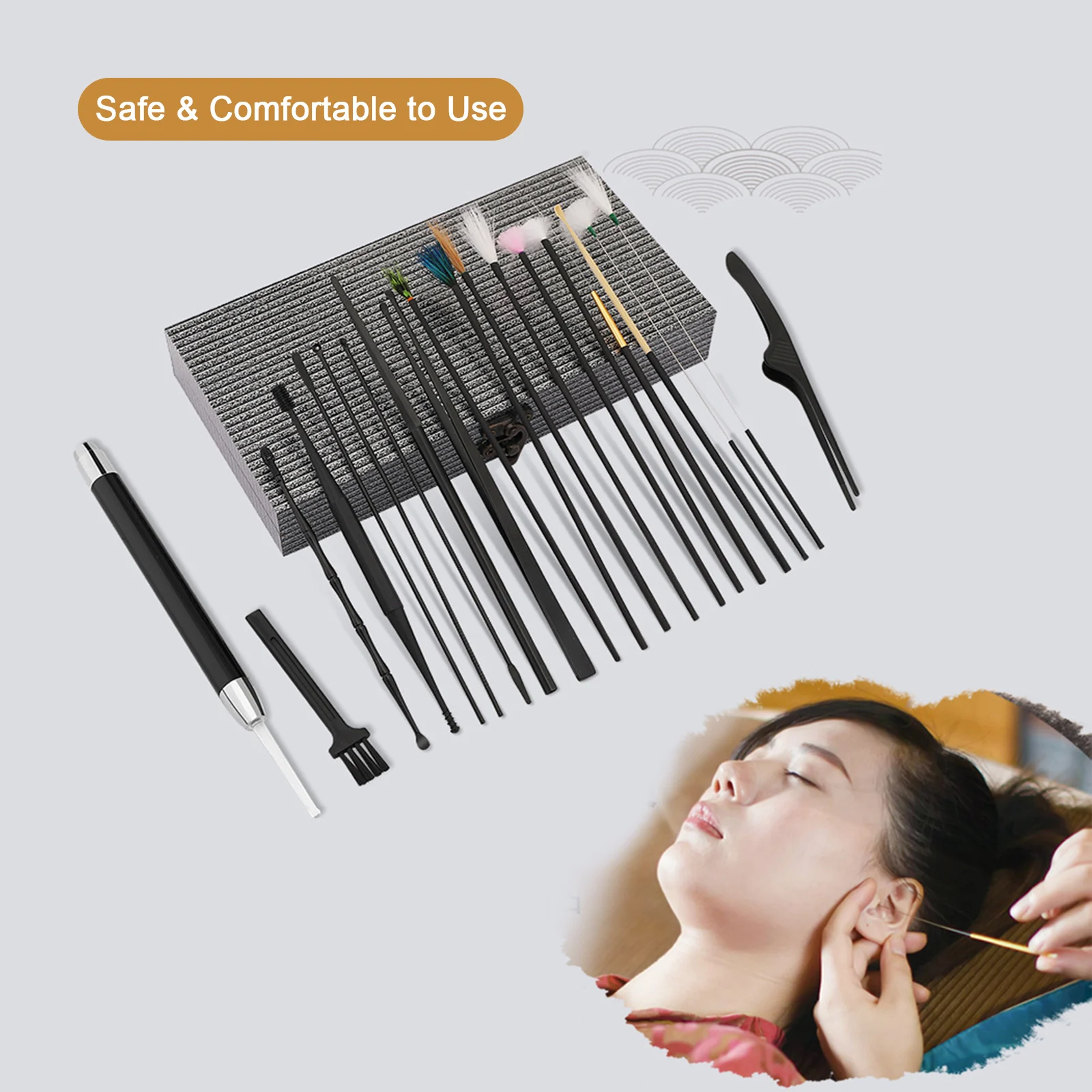 

20PCS Earwax Removal Kit Ear Pick Set Earwax Remover Spoon Ear Care Tools for Ear Massage Ear Picker with LED Light