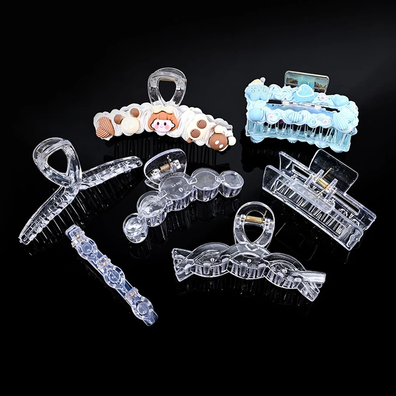 

Acrylic Clear Hair Claw Transparent Plastic Hair Clips Blank Hairpin Base for DIY Jewelry Making Fashion Girls Hair Accessories