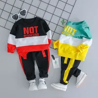 2022Spring Autumn Baby Boy Girl Clothing Set Cotton Kids Toddler Letter Sport Suit for Infant Long Sleeve T-Shirt + Pants Outfit