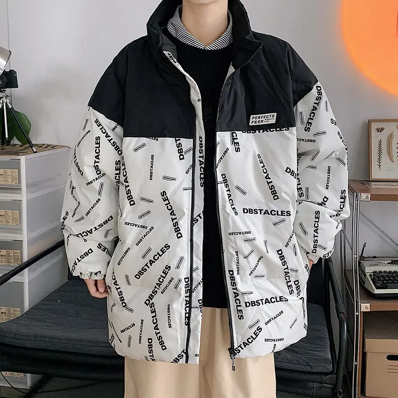 

Winter Fashion Couple Loose Bread Coat Thickened Practical Cotton Coat Down Cotton Jackets European and American Men's Parkas