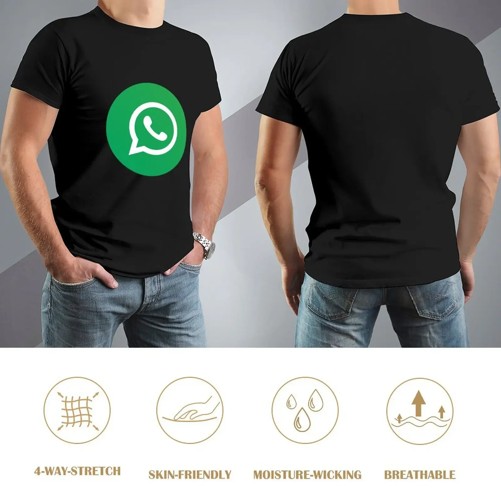 Футболка WhatsApp винтажная одежда новые подарки и футболки футболка с рисунком