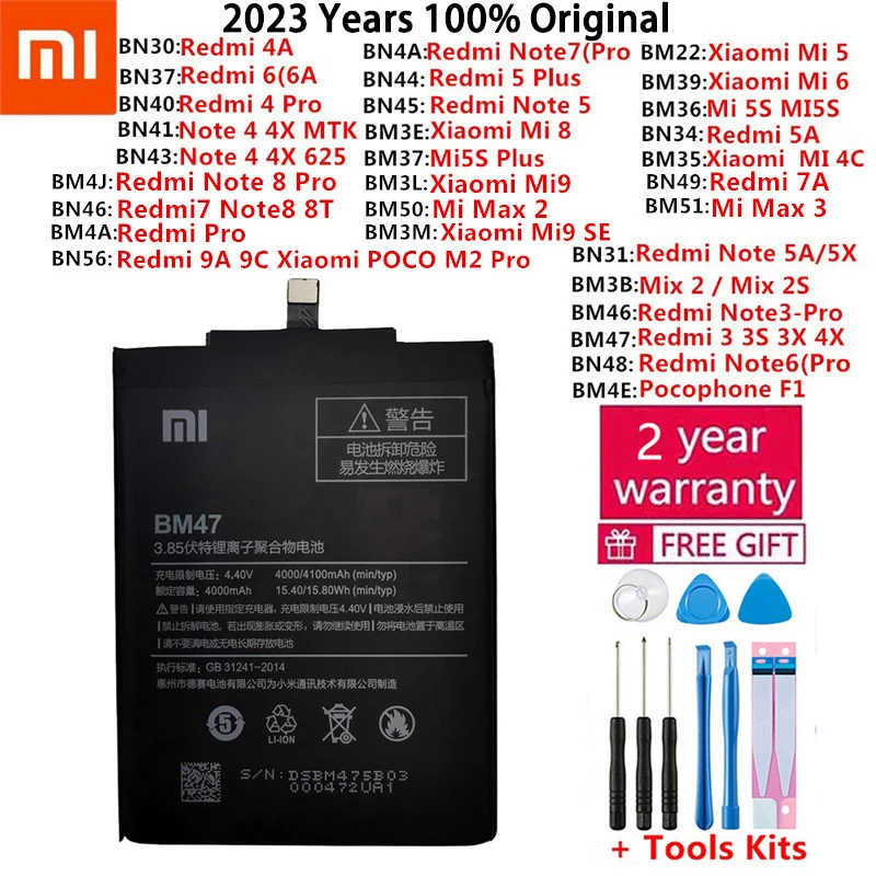 

Оригинальный аккумулятор Xiaomi Mi Redmi Note Max Mix 2 3 3S 3X 4 4X 4A 5 5A 5S 5X M5 6 6A 7 7A 8 8T 9 9A M9 SE Pro Plus Lite
