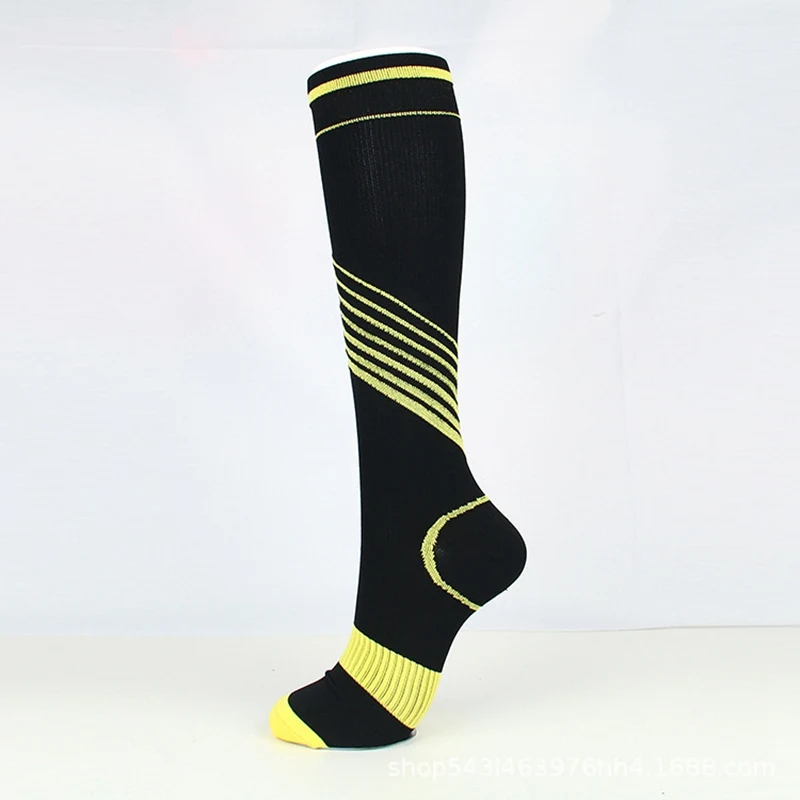 3pcs Stripe Outdoor Riding Unisex Sports Pressure Socks Sweat Absorption Breathable Medium Tube Socks Varicose Socks
