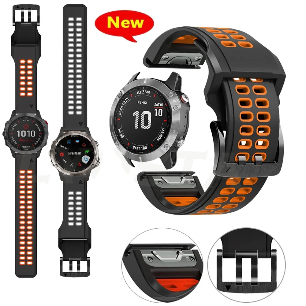 

For Garmin Fenix 7 6 6 Pro 5 5Plus 935 945 Approach S60 22MM Quick Release Silicone Sport Strap Wristband Bracelet