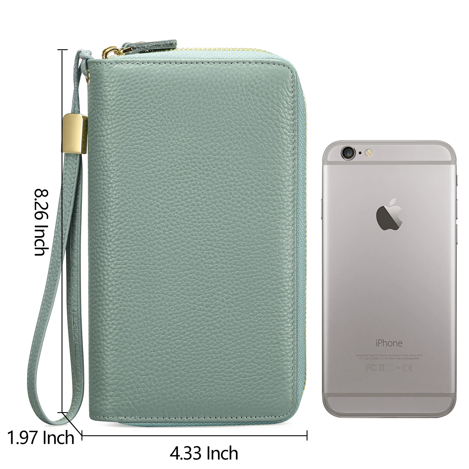 Fashion Double Zipper Long Genuine Leather Women Wallet Female Purses Coin Purse Card Holder Large Capacity Wrist Handbag