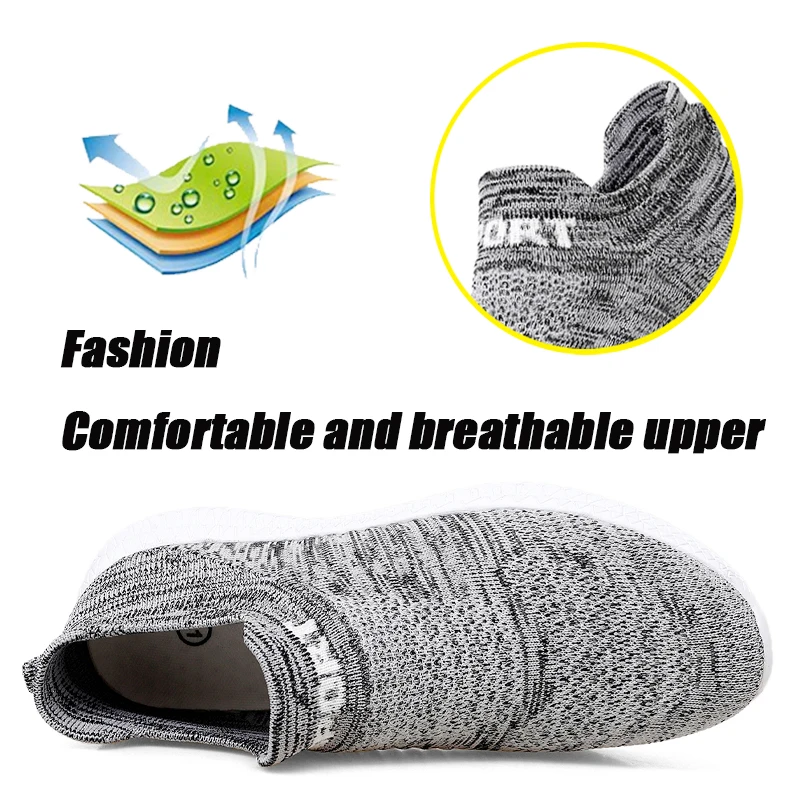 2022 Original Socks Shoes for Men Casual Sneakers Mesh Breathable Tennis Fashion Slip on Flats Men's Loafers Shoes Free Shipping