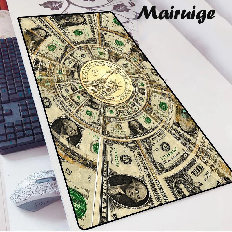 

Large Money Pictures Mouse Pad Computer Keyboard Table Mats XXL Gaming Room Accessories PC Laptop Desk Mat Art Mousepad Carpet