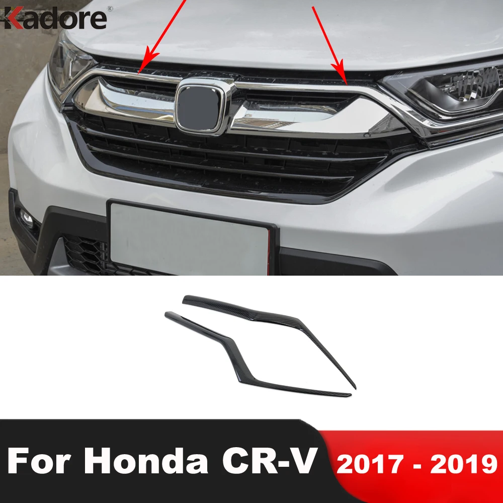 

Передняя решетка радиатора для Honda CRV CR-V 2017 2018 2019 из углеродного волокна, накладка на решетку автомобиля, головка гоночного гриля, молдинговая полоса, аксессуары