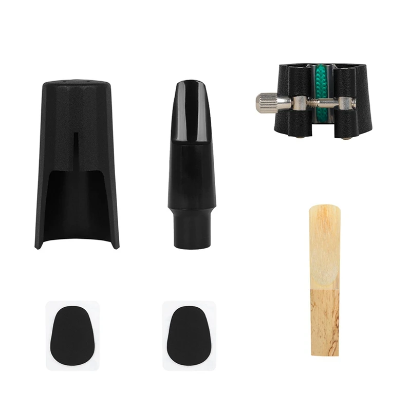 

Tenor Saxophone Ligature Black ABS Mouthpiece Leather Fixed Soft Card Saxophone Accessories With Mouthpiece Pads