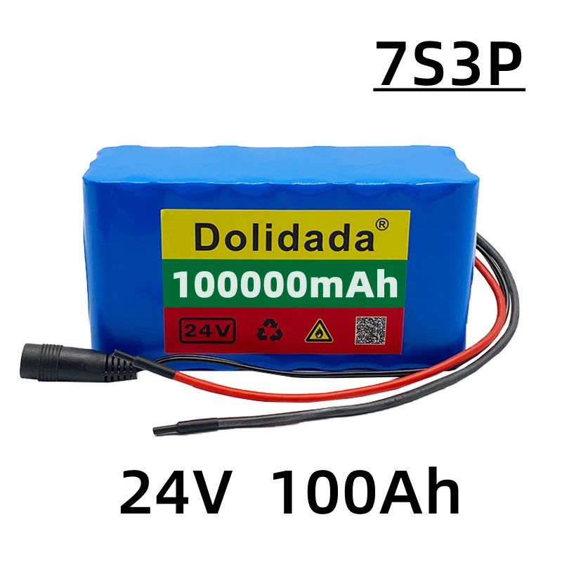 

24V 100000Mah 18650 Battery Pack 7s3p + 2A Charger Lifepo4 Rechargeable Batteries with BMS for Electric Bicycle E-bike scooter