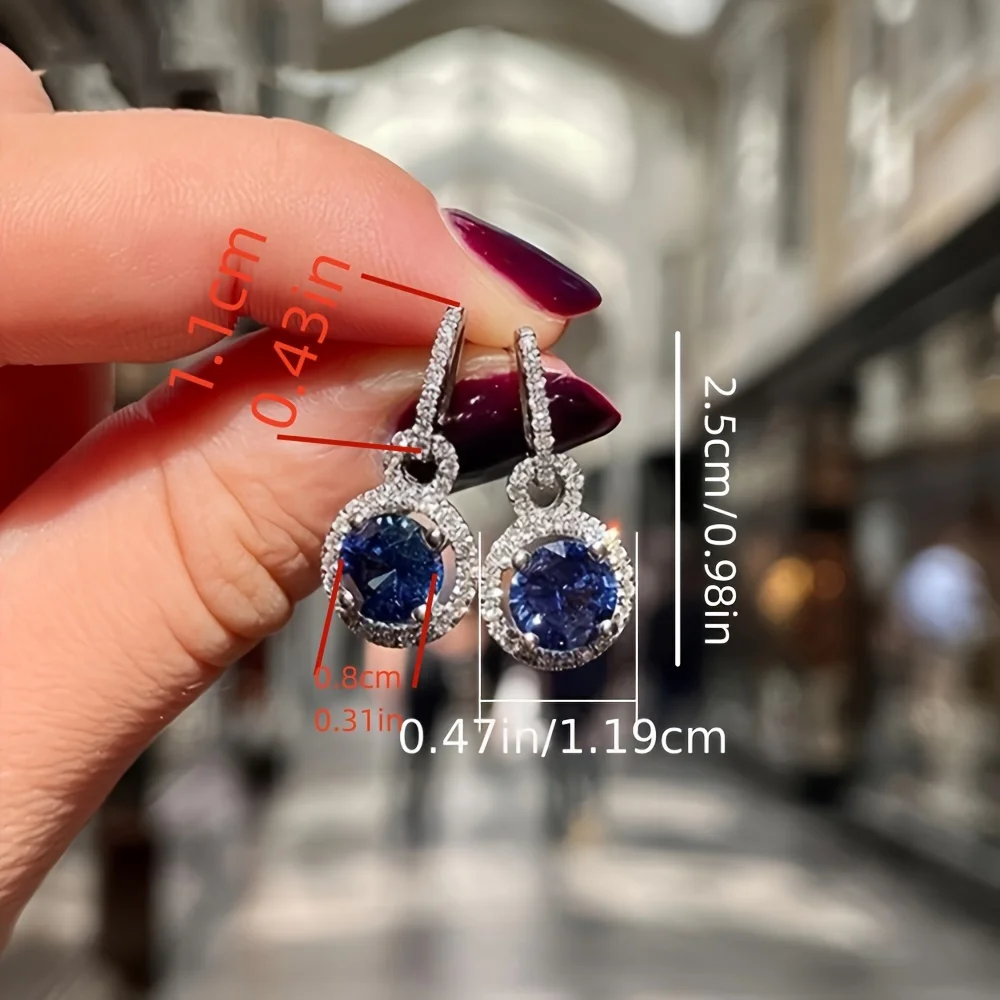 Изысканные и элегантные синие круглые серьги-подвески модные украшения