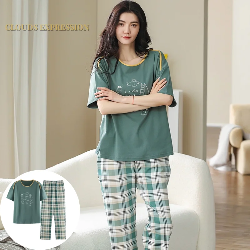 Пижама женская с коротким рукавом элегантный пижамный комплект привлекательная