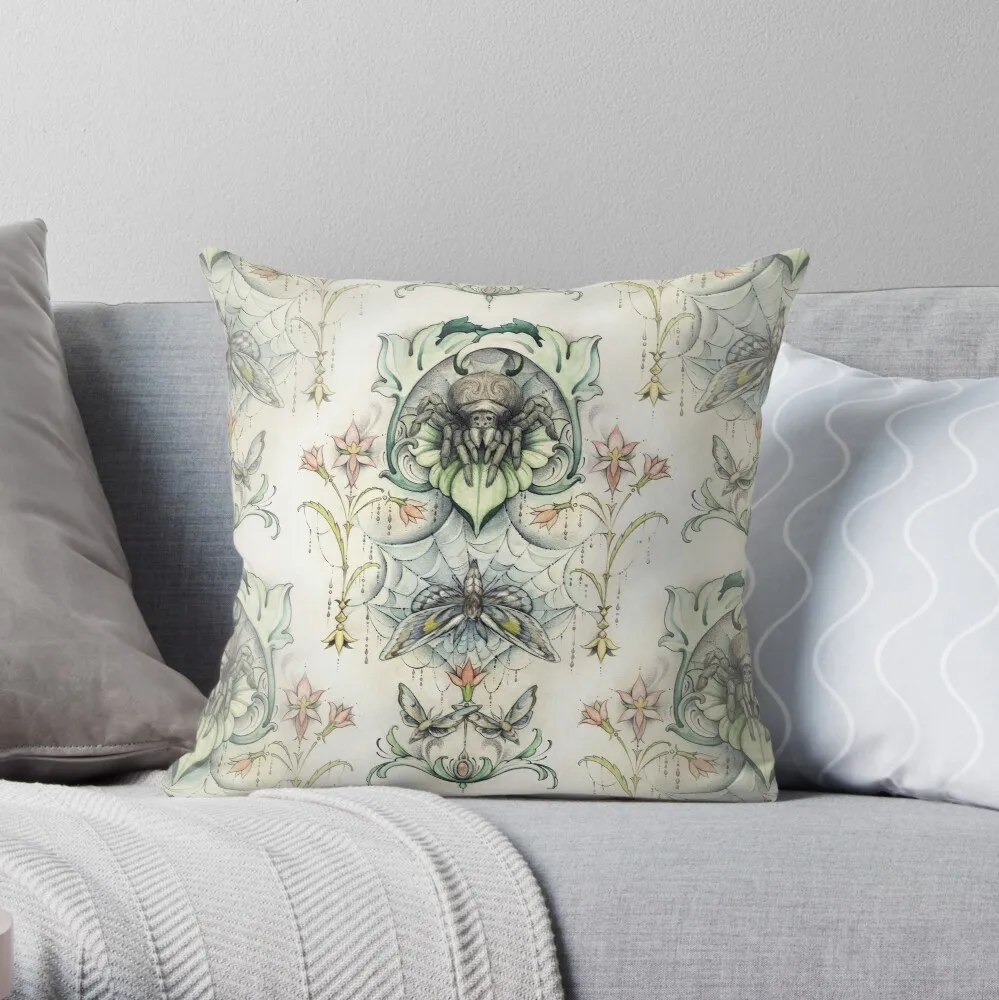 

Antique pattern - Spider and Moths Throw Pillow Pillow Case Polyester Home Decora Pillowcases Throw Pillow Case