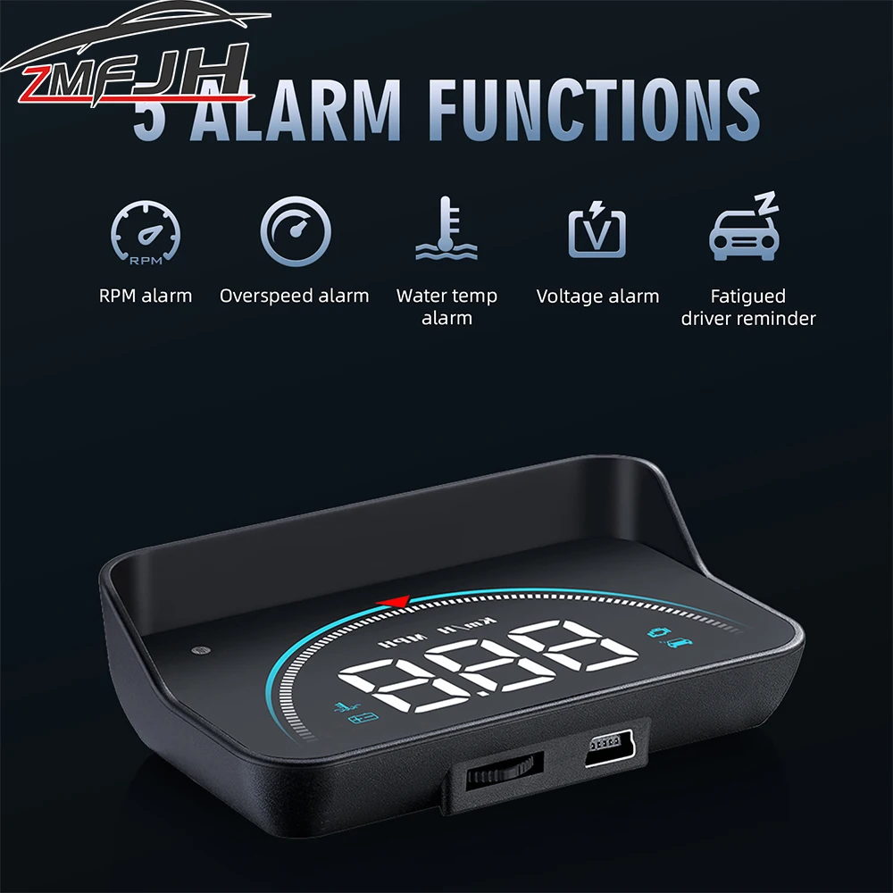 

Автомобильный OBD дисплей на лобовое стекло для HUD Спидометр Тахометр Температура воды Напряжение сигнализация ветровое стекло проектор автомобильные электронные аксессуары