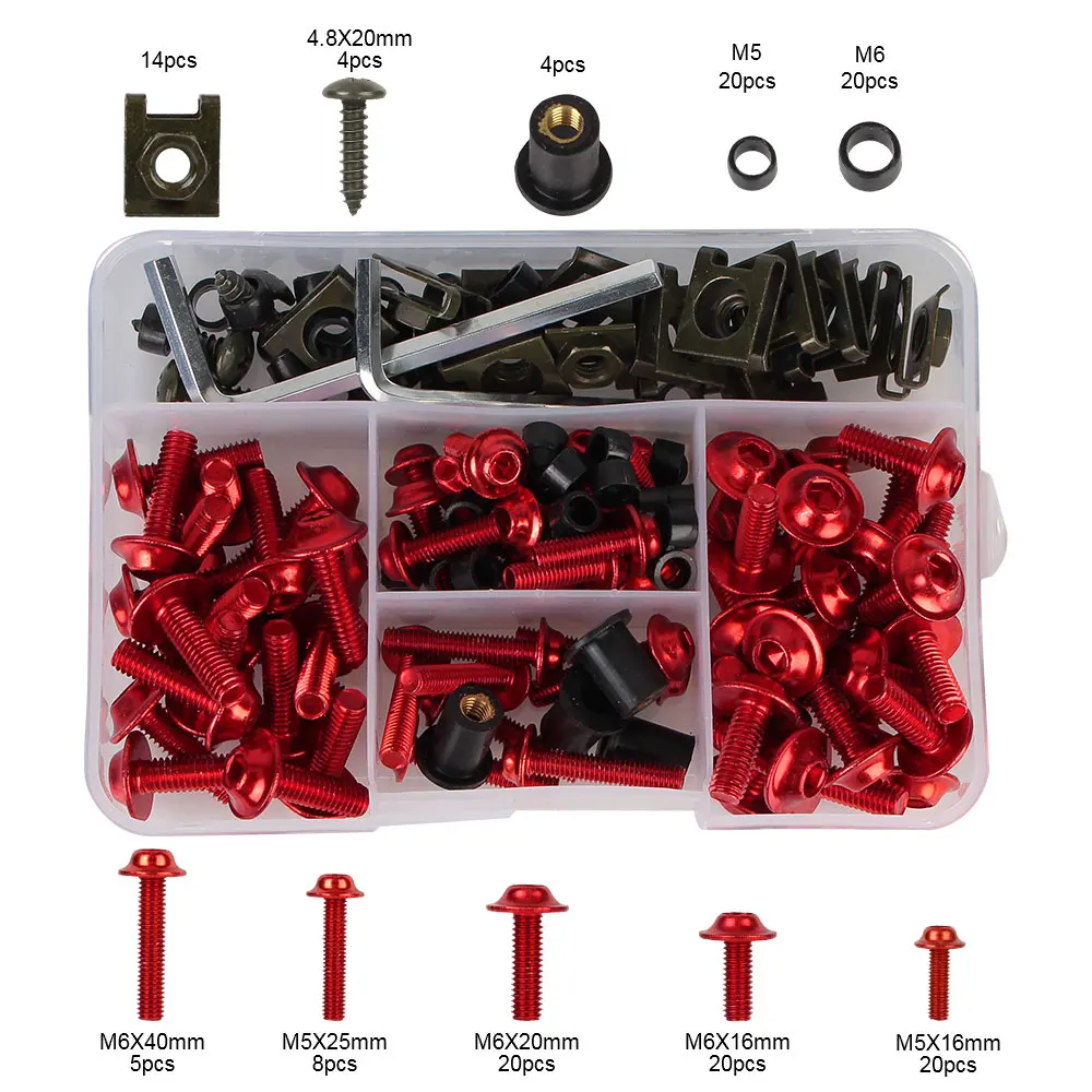 

Universal Fastener Clips Screw 137PCS Fairing Bolt Kit CNC Screws For Honda CBR 600 RR 1000 RR 900 929RR 650R F2 F3 F4