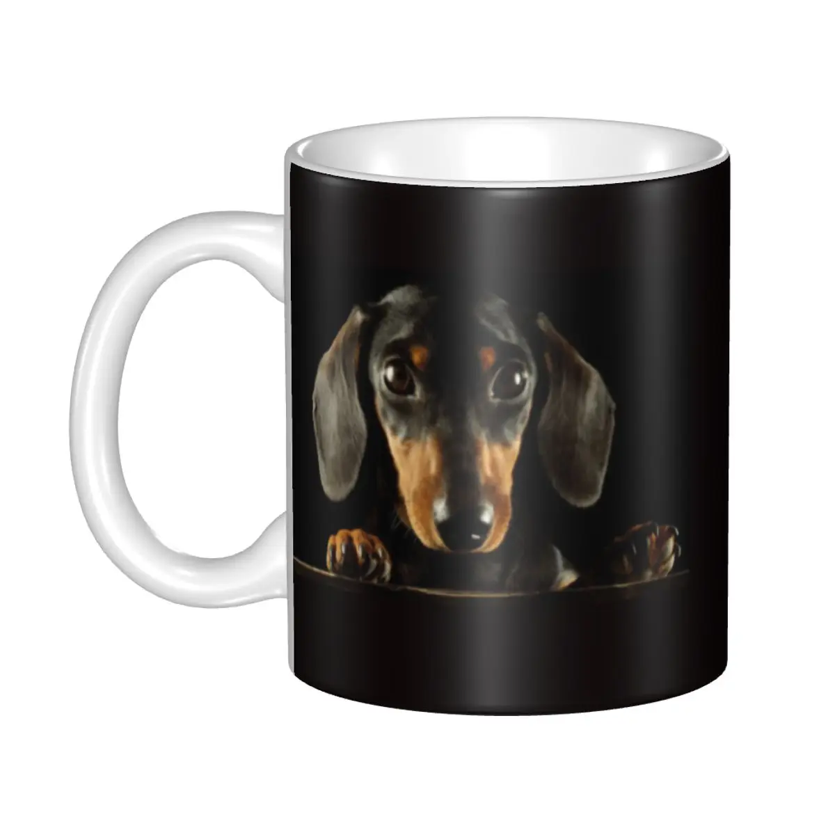 

Симпатичная керамическая кружка «сделай сам» с таксой, собакой, кофейные чашки с щенком для домашнего питомца на заказ, креативный подарок