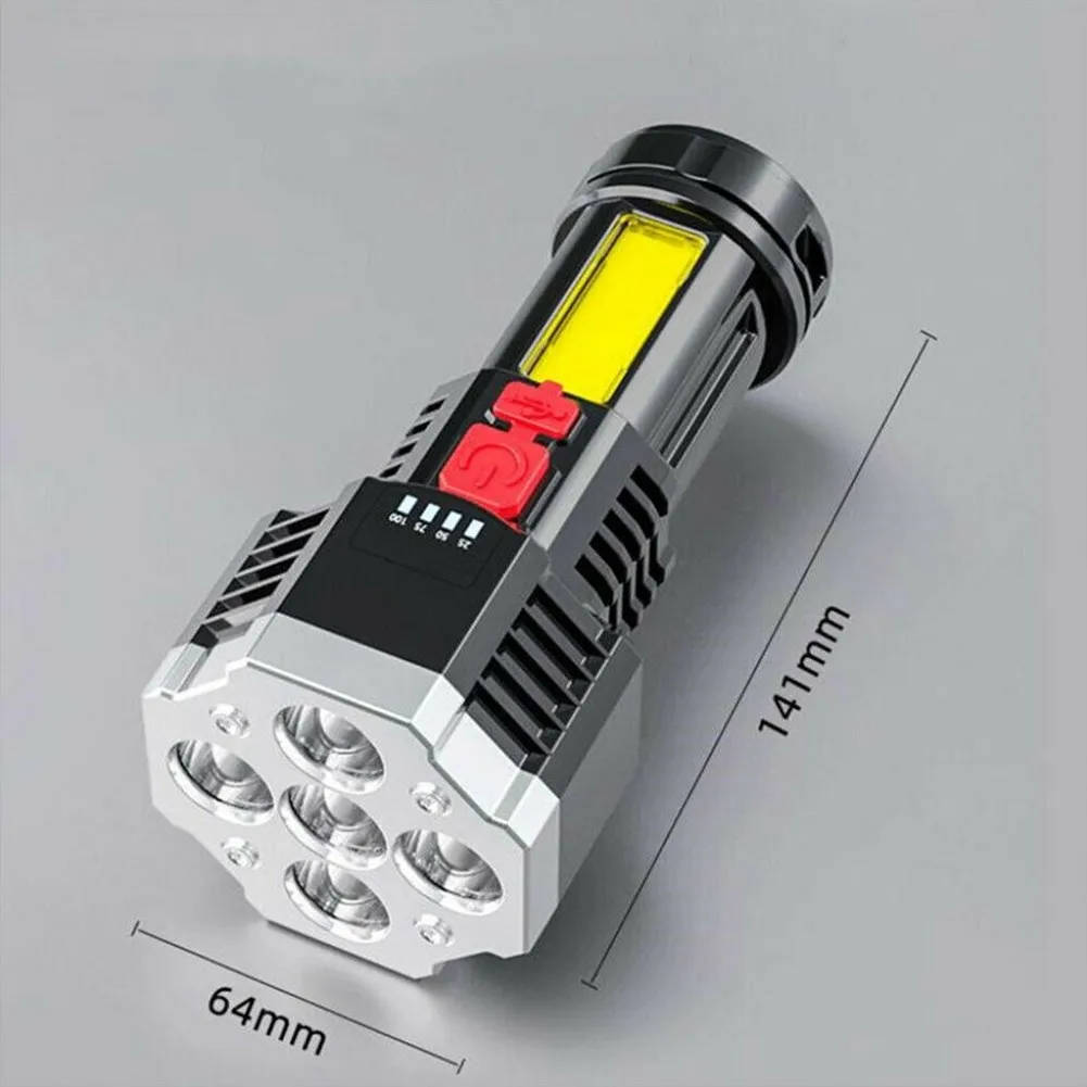 

Суперъяркий светодиодный фонарик, рабочий светильник с COB матрицей и зарядкой от микро USB, мощный портативный светильник COB для кемпинга, 5 св...