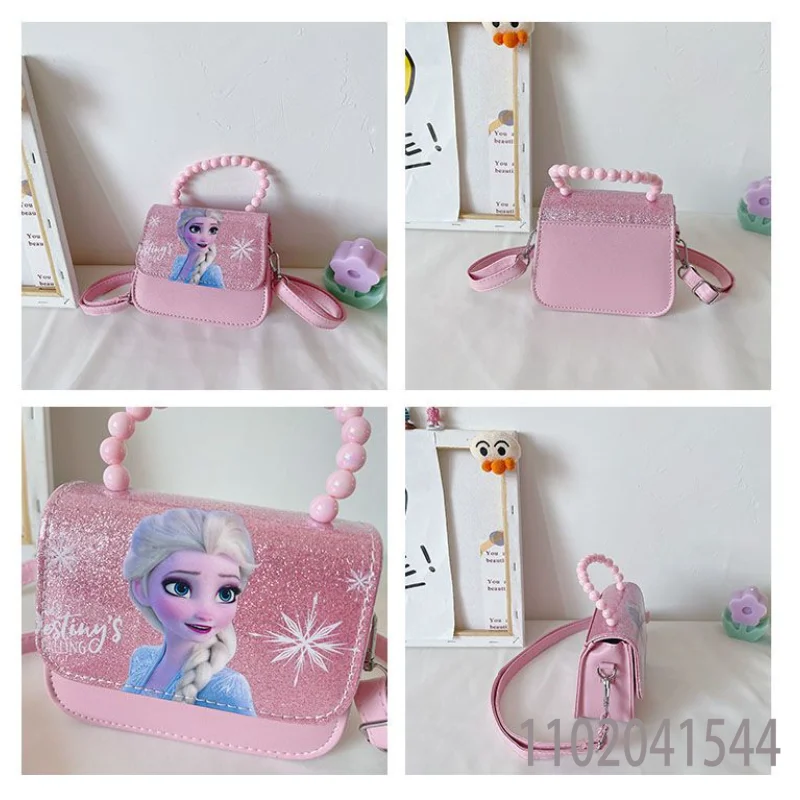 Disney Cute Princess Cartoon Frozen Tote Bags for Girls Fashion Designer Crossbody Bags and Mini Change Purse Free Shipping