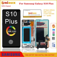 6 4original amoled for samsung galaxy s10 plus g975 g975f lcd display touch screen digitizer for galaxy s10plus lcd replacement