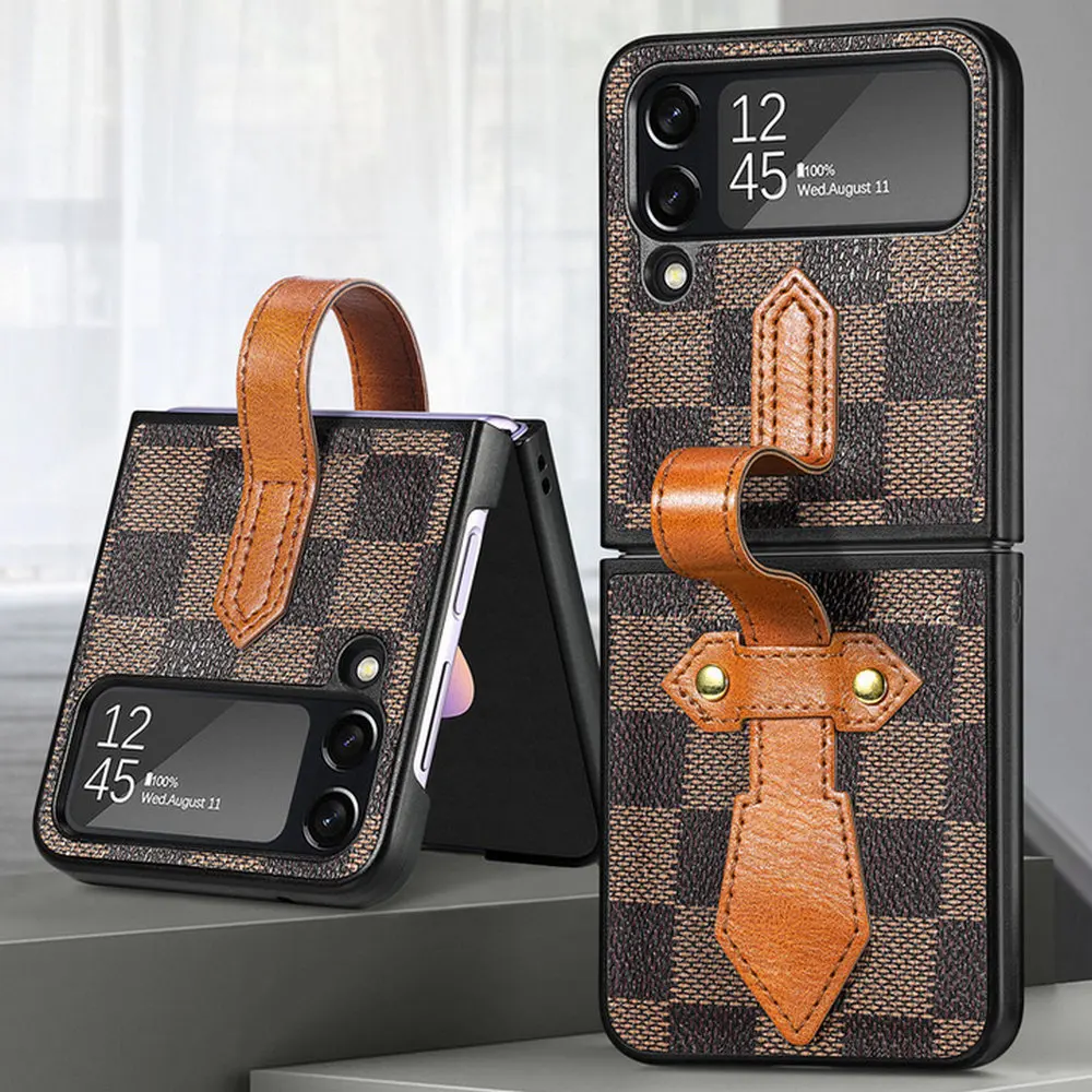 

Luxury Case for Samsung Z Flip4 5G 2022 Wristband Ring Holder Back Panel Cover for Samsung Galaxy Z Flip 4 Case Flip4 Funda