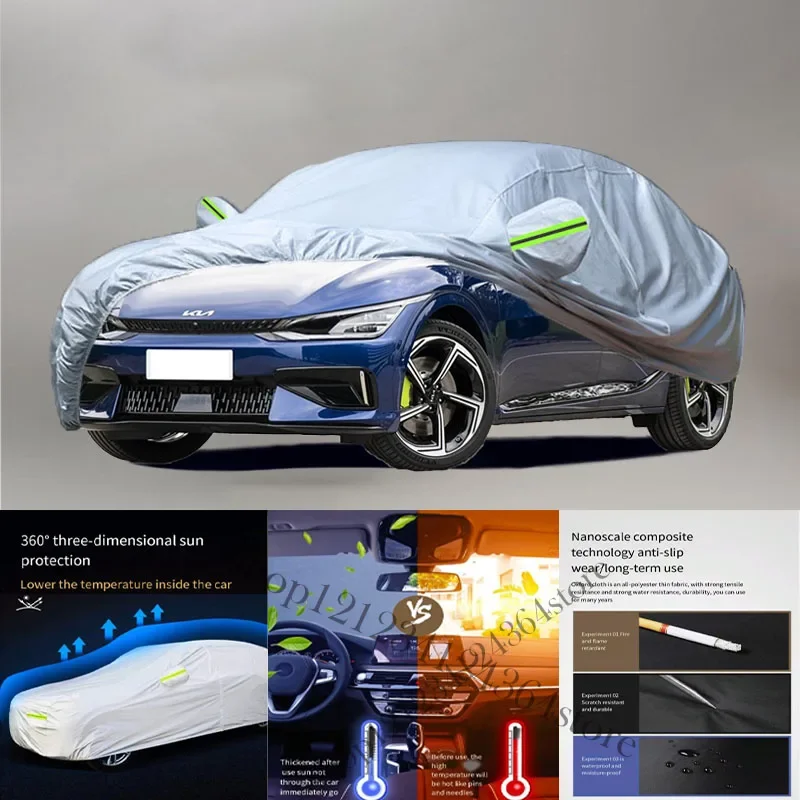 Фото Автомобильный чехол для KIA EV6 210t с защитой от снега, пыли, УФ-лучей, удаления краски и дождя №1
