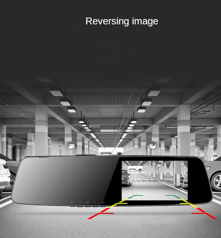 Автомобильный HD видеорегистратор с двумя объективами зеркало заднего вида