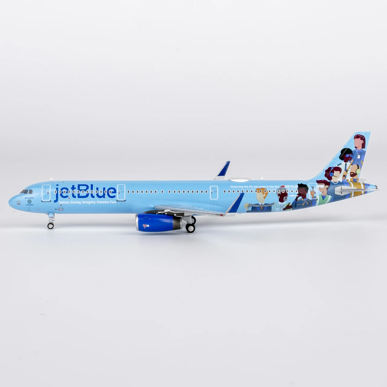 Фото Коллекционный самолет из сплава, подарок, модель NG 1:400 JetBlue Airways Airbus A321-200, литая под давлением модель самолета N970JB №2
