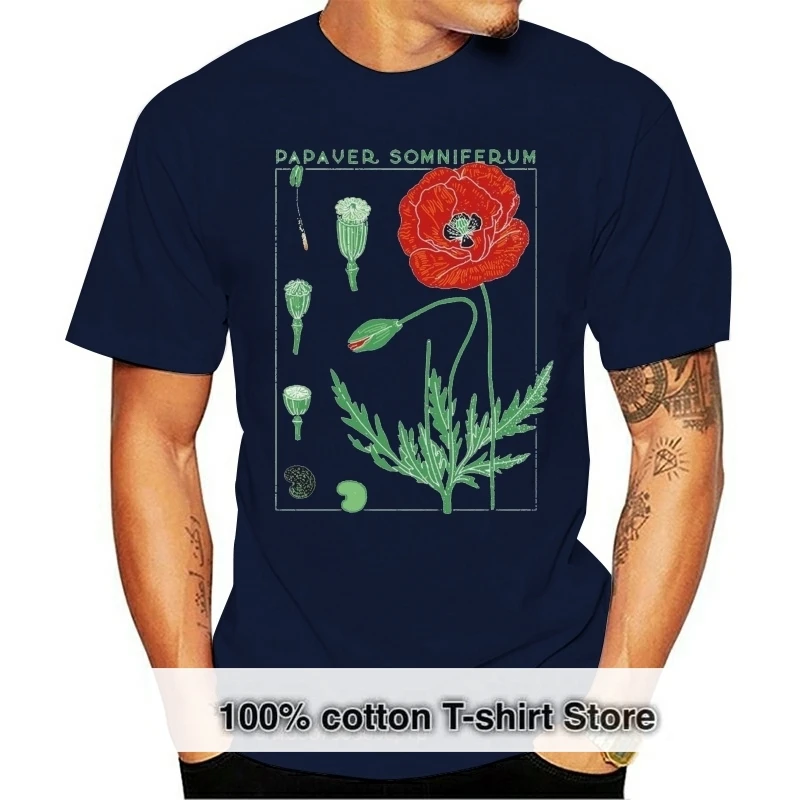 

2019 New Fashion Brand Clothing Opium T-Shirt Botanical Garden Plant Print Art Botany Bloom Fruit Flower Grow t shirt