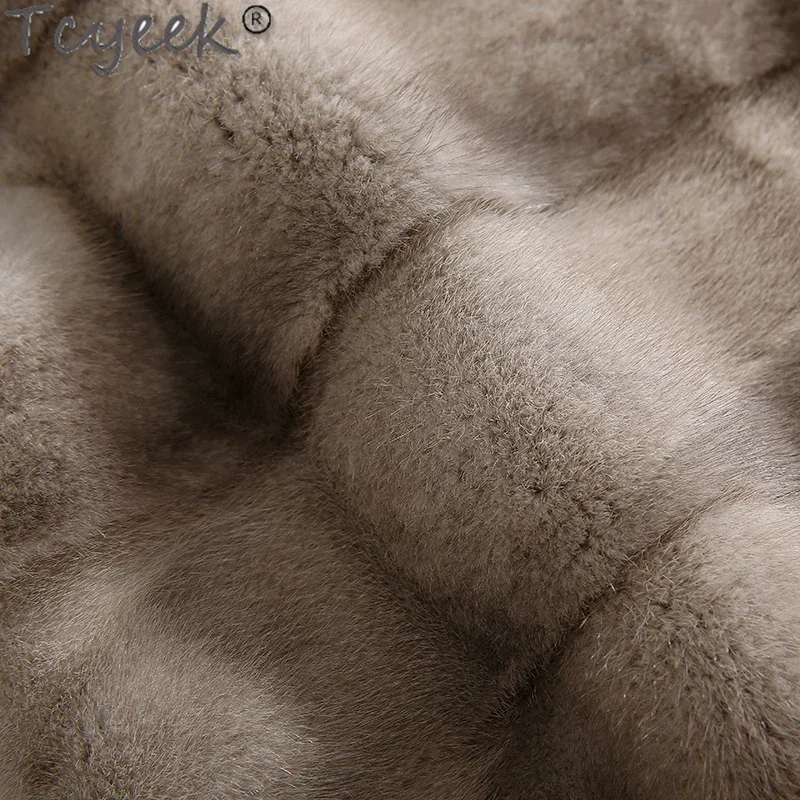 Tcyeek Жилет из натуральной норки Женские меховые куртки Цельная женская норка 2024