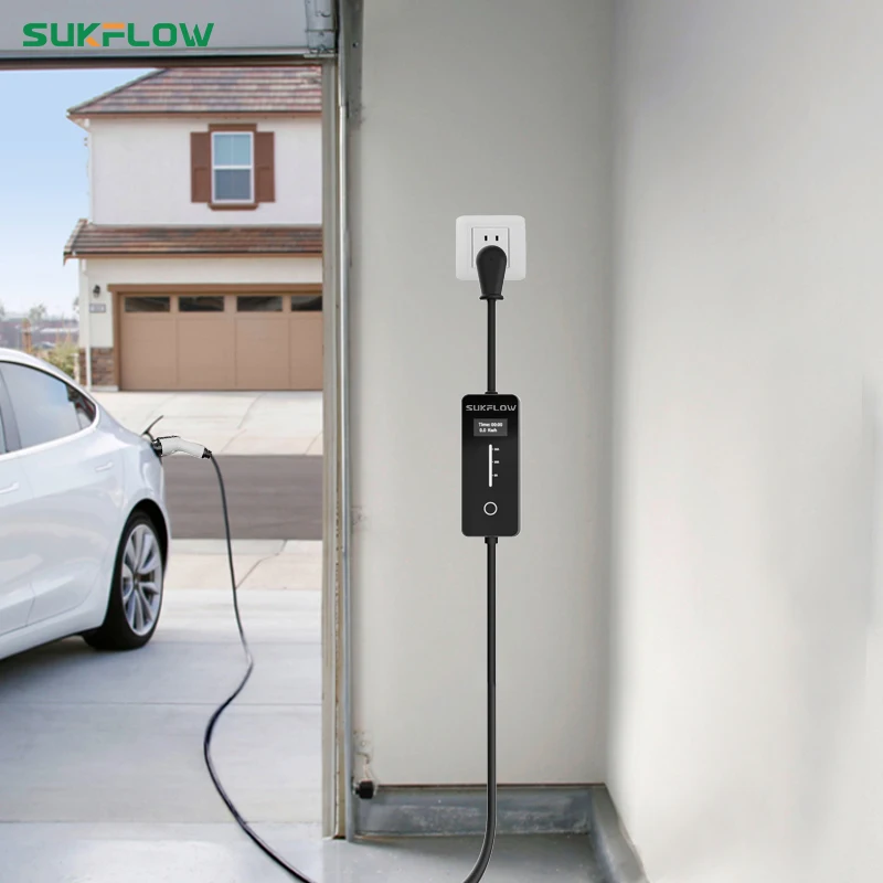 Стандартное портативное автомобильное зарядное устройство Sukflow Type 1 40 А 7 кВт